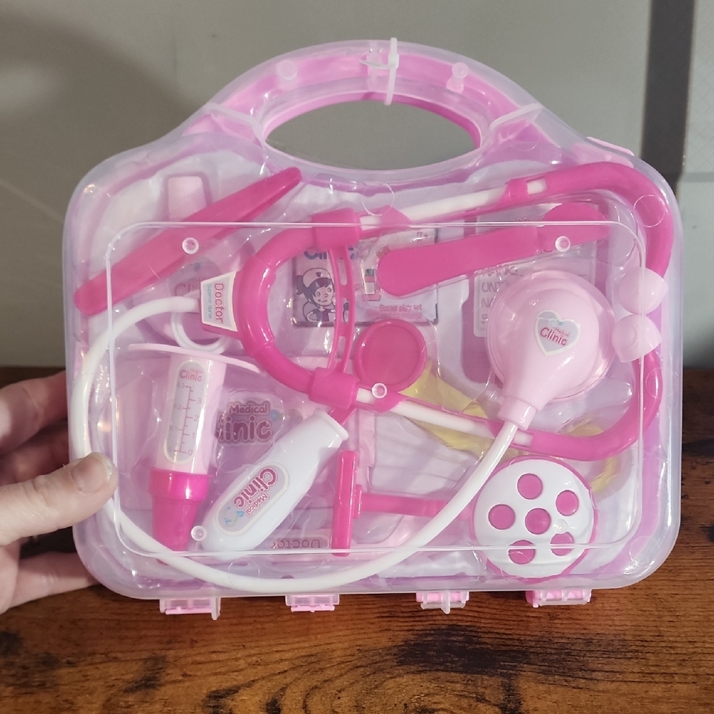 Pink Toy Doctor Kit For Girls 12pcs Ages 3 And Up. Medical Clinic Price Firm 15